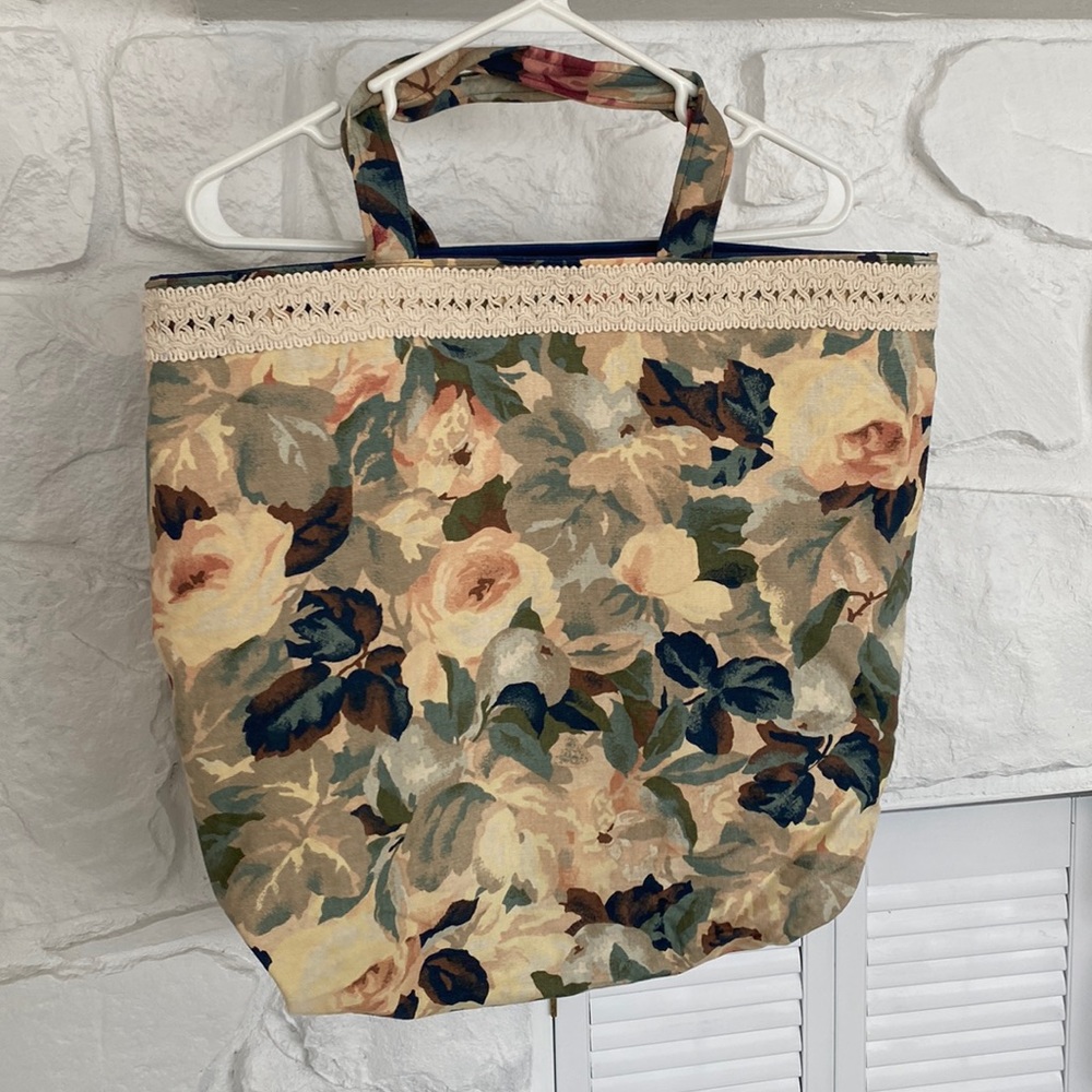 Floral Tote Bag reversible to carry groceries, books, teacher or baby things etc